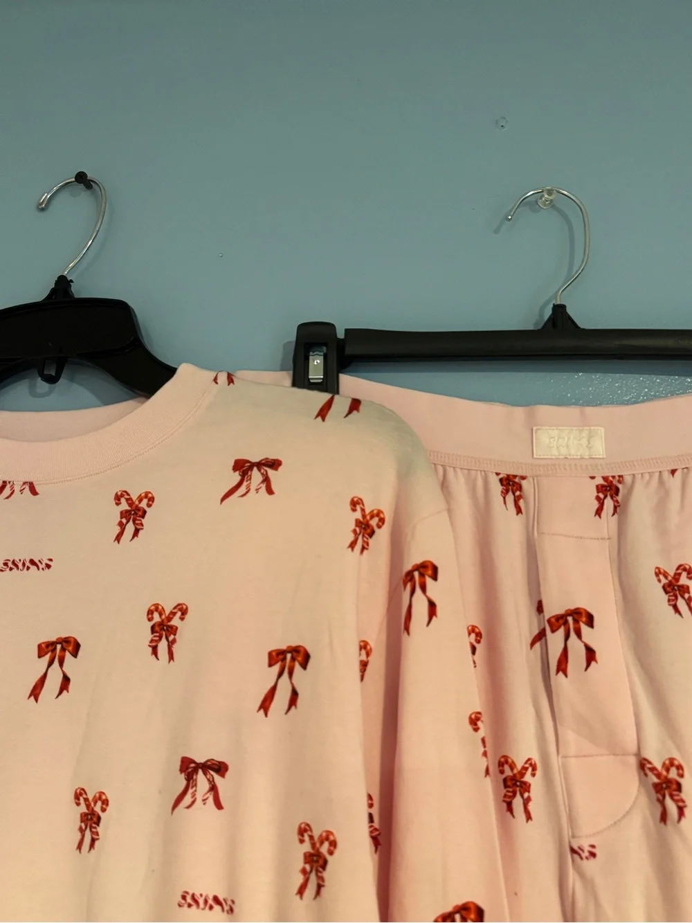 SKIMS Long Sleeve Candy Bow Pink Set